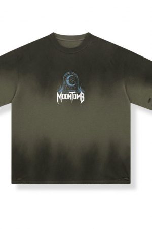 Moontomb Skull Grave Horror Graphic T-Shirt