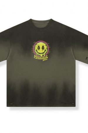 Psychedelic Smile Alien Trip Artwork T-Shirt